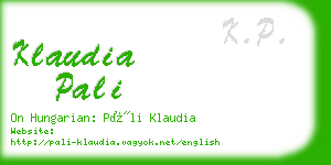 klaudia pali business card